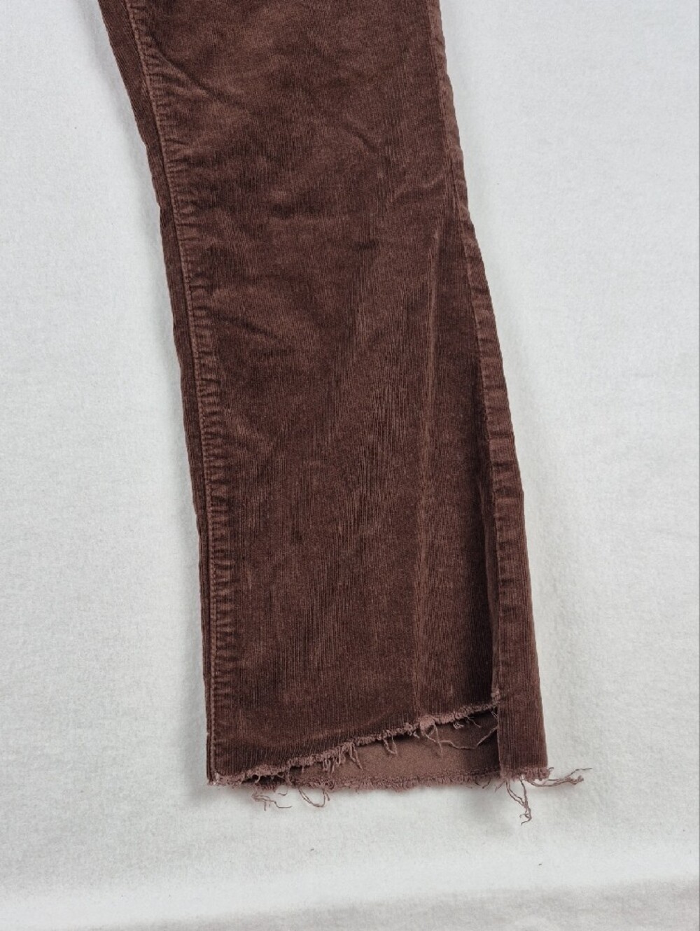 MOTHER The Insider Crop Step Fray Corduroy Pants 28 Umber Brown Stretch 1157-618 - Picture 7 of 12